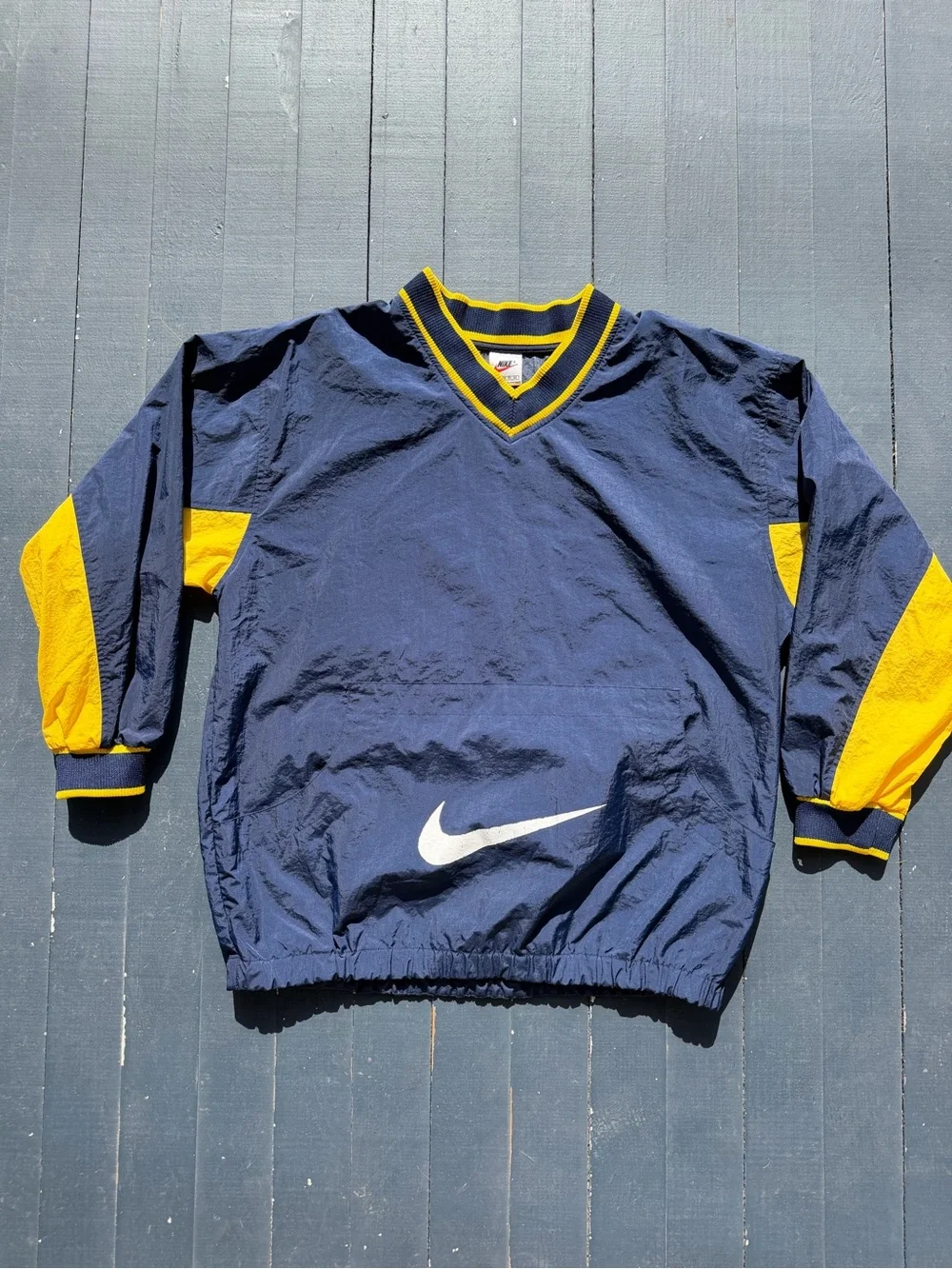 Vintagee 1990s Nike Windbreaker Colorblock Check Jacket - Picture 1 of 6